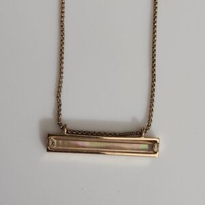 Kendra Scott Leanor Bar Necklace Mother Of Pearl Gold Vintage Euc Estate